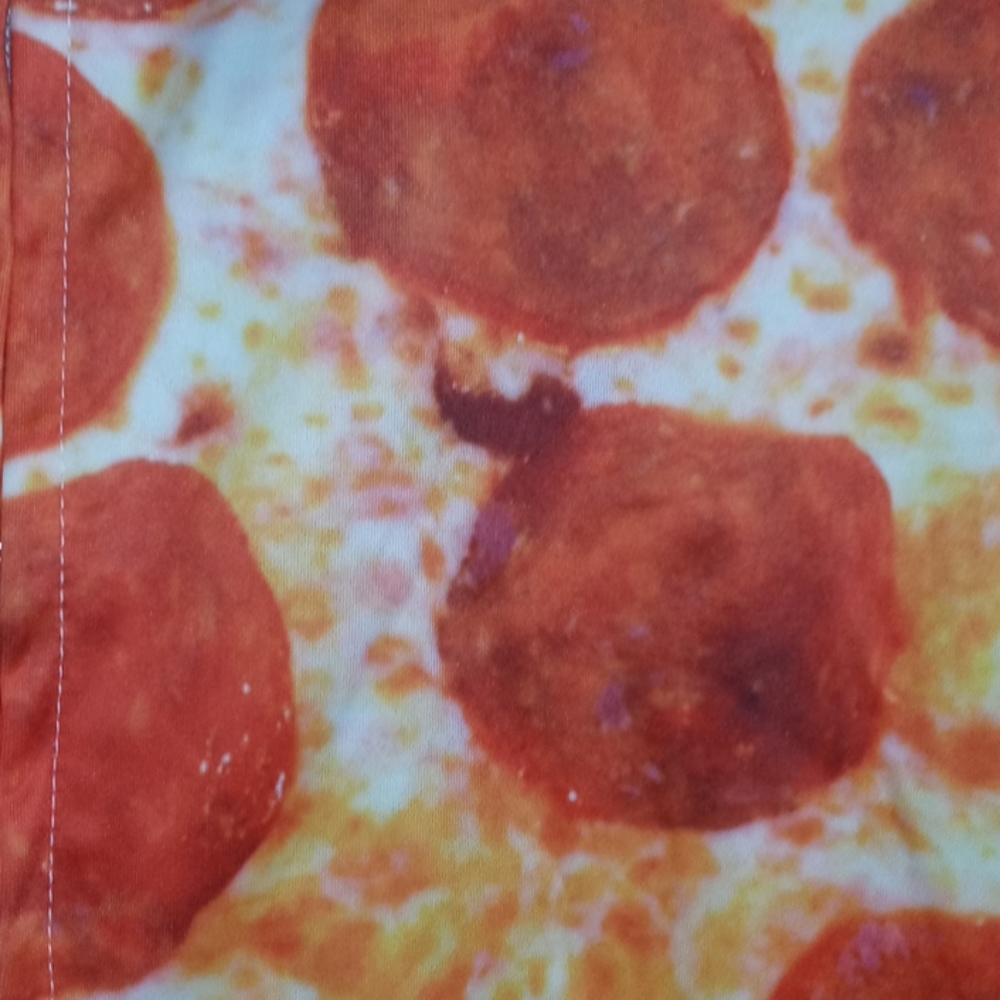Unisex Pizza pattern long sleeve hoodie scuba like - Picture 3 of 9